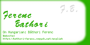 ferenc bathori business card